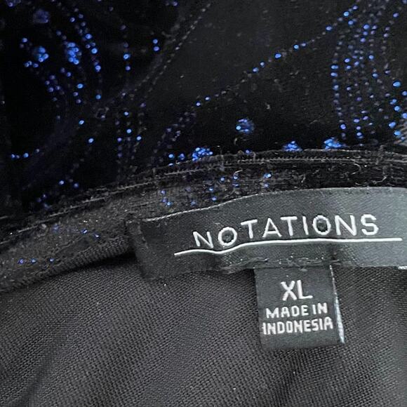 Black Velvet Blue Sparkle Layered Wrap Top Size XL Dark Romantic Whimsigoth - Picture 6 of 11